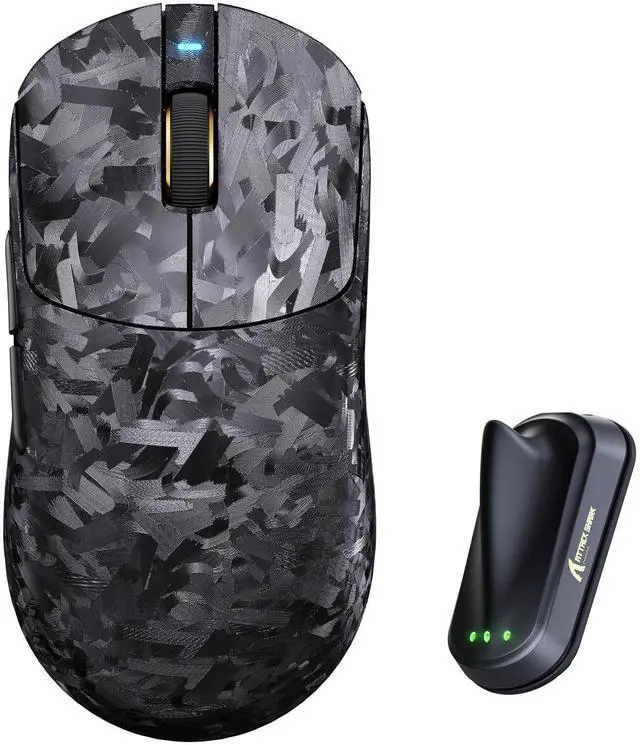 Main image of ATTACK SHARK RS3 UlTRA Carbon Fiber Wireless Gaming Mouse | PAW3955MAX Sensor, 52000 DPI, Dual 8K Polling Rate, Nordic 54L15 MCU, 100M Optical Switches, Web Driver