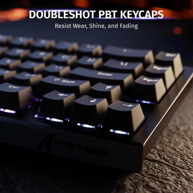 Alt view image 6 of 7 - ATTACK SHARK X68 HE RT 60% Wired Magnetic Gaming Keyboard Black, Hall Effect Switch, Adjustable Actuation, 8KHz Polling Rate, RGB Top Mount, Web Driver for PC Mac Esports Gamers