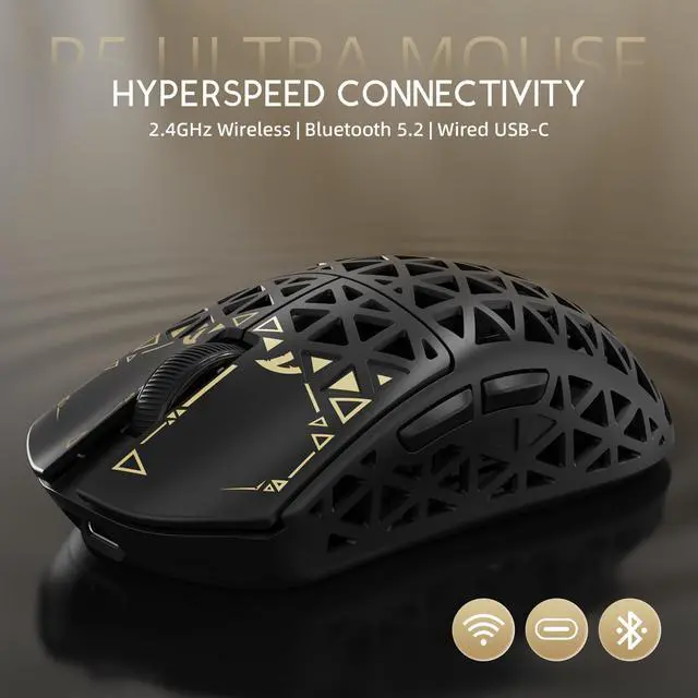 Alt view image 5 of 7 - ATTACK SHARK R5 Ultra 8K Carbon Fiber Wireless Gaming Mouse, 39g Ultra-Light, PixArt PAW3950 MAX, Nordic 52840, 42000 DPI, Tri-Mode Wired/Bluetooth/2.4GHz Programmable Mouse for PC & Mac