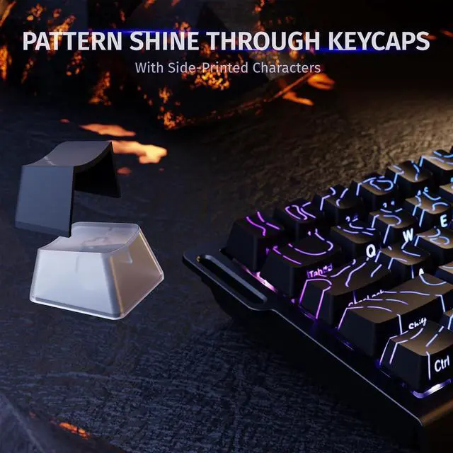 Alt view image 6 of 7 - ATTACK SHARK X68 HE RT 60% Wired Magnetic Gaming Keyboard Black, Hall Effect Switch, Adjustable Actuation, 8KHz Polling Rate, RGB Top Mount, Web Driver for PC Mac Esports Gamers Black Contour