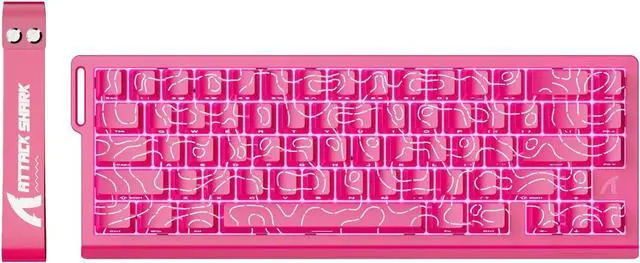 Main image of ATTACK SHARK X68 HE RT 60% Wired Magnetic Gaming Keyboard Black, Hall Effect Switch, Adjustable Actuation, 8KHz Polling Rate, RGB Top Mount, Web Driver for PC Mac Esports Gamers Rose Contour