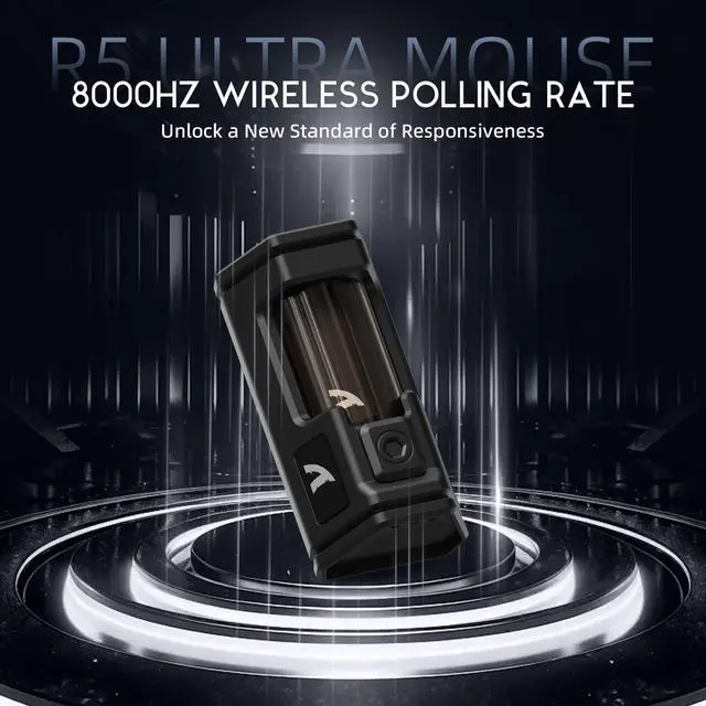 Alt view image 6 of 7 - ATTACK SHARK R5 Ultra 8K Carbon Fiber Wireless Gaming Mouse, 39g Ultra-Light, PixArt PAW3950 MAX, Nordic 52840, 42000 DPI, Tri-Mode Wired/Bluetooth/2.4GHz Programmable Mouse for PC & Mac White
