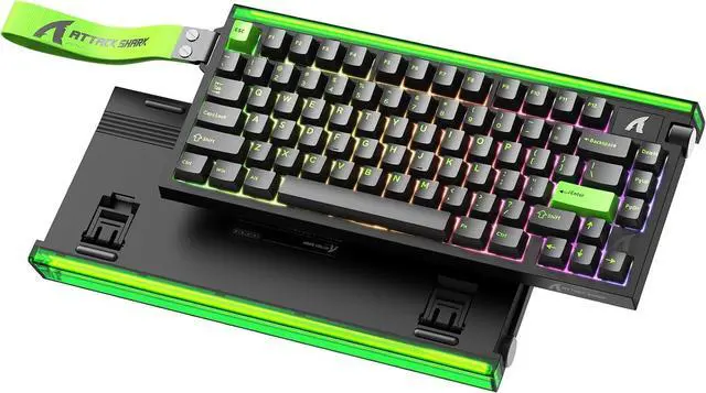 Main image of ATTACK SHARK R85 HE Wired 75% RT RGB Gaming Keyboard, 8K Polling, 0.005mm Accuracy, 0.08ms Latency, 256K Scan, Hall Effect Magnetic Switches, 5-Layer Sound Dampening, Software for PC & Mac Black Green