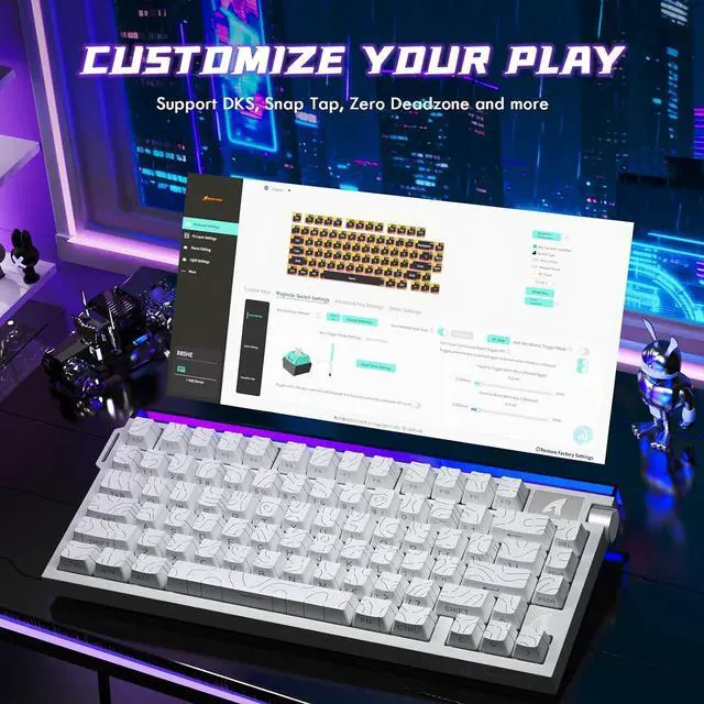 Alt view image 6 of 7 - ATTACK SHARK R85 HE Wired 75% RT RGB Gaming Keyboard, 8K Polling, 0.005mm Accuracy, 0.08ms Latency, 256K Scan, Hall Effect Magnetic Switches, 5-Layer Sound Dampening, Software for PC & Mac