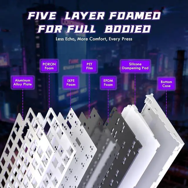 Alt view image 7 of 7 - ATTACK SHARK R85 HE Wired 75% RT RGB Gaming Keyboard, 8K Polling, 0.005mm Accuracy, 0.08ms Latency, 256K Scan, Hall Effect Magnetic Switches, 5-Layer Sound Dampening, Software for PC & Mac