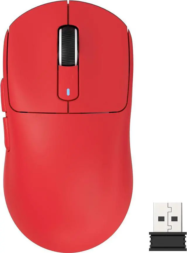 Main image of ATTACK SHARK X3 Lightweight Tri-Mode Wireless Gaming Mouse, 2.4G Bluetooth USB-C Wired, PAW3395 Sensor, 26K DPI, Kailh GM8.0 Switch, 5 Programmable Buttons for PC & Mac White Red