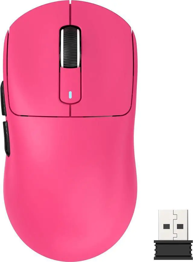 Main image of ATTACK SHARK X3 Lightweight Tri-Mode Wireless Gaming Mouse, 2.4G Bluetooth USB-C Wired, PAW3395 Sensor, 26K DPI, Kailh GM8.0 Switch, 5 Programmable Buttons for PC & Mac White Berry Red