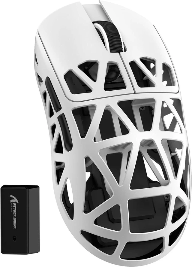 Main image of R2 Ultra Light Magnesium Alloy Gaming Mouse, PAW3950 42K DPI, 8KHz HyperSpeed Wireless, Zero-Debounce Optical Switches, Tri-Mode Wired/Bluetooth/2.4G Ergonomic Esports Mouse White