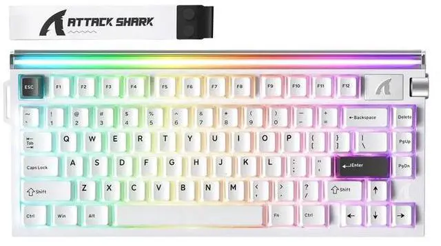 Main image of ATTACK SHARK R85 HE Wired 75% RT RGB Gaming Keyboard, 8K Polling, 0.005mm Accuracy, 0.08ms Latency, 256K Scan, Hall Effect Magnetic Switches, 5-Layer Sound Dampening, Software for PC & Mac Star White
