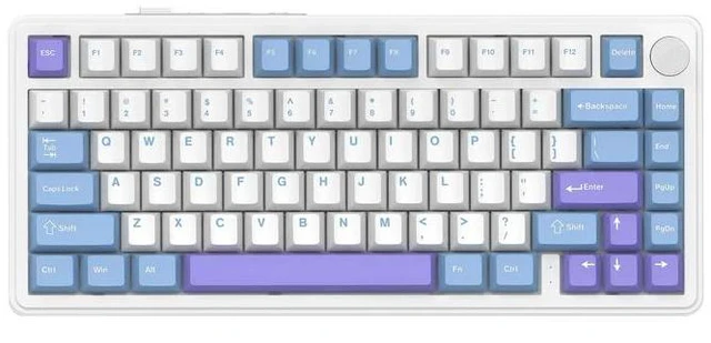 Main image of ATTACK SHARK X85 75% Wireless Mechanical Gaming Keyboard, 81-Key TKL, Triple Mode, Gasket Mount, Hot-Swappable, CNC Knob, RGB, PBT Keycaps, 5000mAh White
