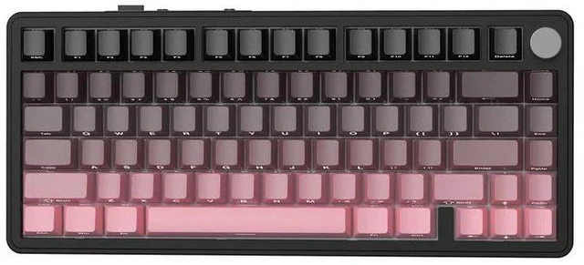 Main image of ATTACK SHARK X85 75% Wireless Mechanical Gaming Keyboard, 81-Key TKL, Triple Mode, Gasket Mount, Hot-Swappable, CNC Knob, RGB, PBT Keycaps, 5000mAh Pink