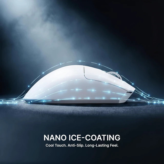 Alt view image 2 of 7 - ATTACK SHARK V8 Gaming Mouse, 42K DPI PAW3950MAX, 8K Polling Rate, 59g Lightweight, Tri-Mode Wireless, 400H Battery