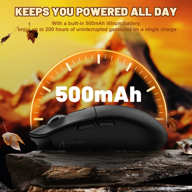 Alt view image 7 of 7 - ATTACK SHARK G3 59g Lightweight Gaming Mouse, PAW3311 25K DPI, Tri-Mode Wireless, 1000Hz Polling Rate, BK52820 Chip, 500mAh Battery