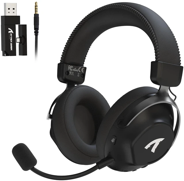 Main image of ATTACK SHARK L50 Pro Gaming Headset, Wireless Headphones with 53mm Bio-Cellulose Drivers, 7.1 Surround Sound, 2.4GHz Low-Latency, Bluetooth & 3.5mm Wired, AI Noise-Canceling Mic, 1100mAh Battery
