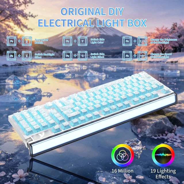 Alt view image 6 of 7 - ATTACK SHARK R98 HE 98% Gaming Keyboard, Hall Effect Magnetic Switches, 8K Polling, 0.005mm Rapid Trigger, RGB White