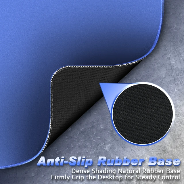 Alt view image 6 of 7 - ATTACK SHARK CM02 Gaming Mouse Pad, 17.72 x 15.75 x 0.16 in, High-Density Fiber Surface, Low Friction, 4mm Non-Slip Natural Rubber Base, Micro-Knit Stitched Edges Blue