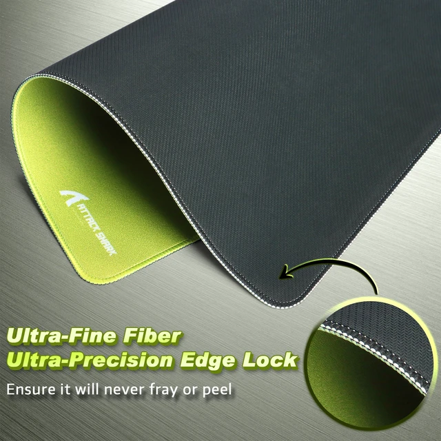 Alt view image 5 of 7 - ATTACK SHARK CM02 Gaming Mouse Pad, 17.72 x 15.75 x 0.16 in, High-Density Fiber Surface, Low Friction, 4mm Non-Slip Natural Rubber Base, Micro-Knit Stitched Edges Green