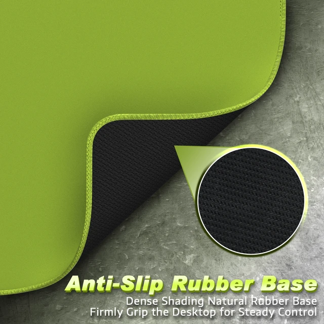 Alt view image 6 of 7 - ATTACK SHARK CM02 Gaming Mouse Pad, 17.72 x 15.75 x 0.16 in, High-Density Fiber Surface, Low Friction, 4mm Non-Slip Natural Rubber Base, Micro-Knit Stitched Edges Green
