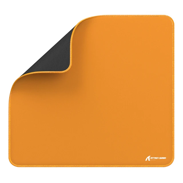 Main image of ATTACK SHARK CM02 Gaming Mouse Pad, 17.72 x 15.75 x 0.16 in, High-Density Fiber Surface, Low Friction, 4mm Non-Slip Natural Rubber Base, Micro-Knit Stitched Edges Orange