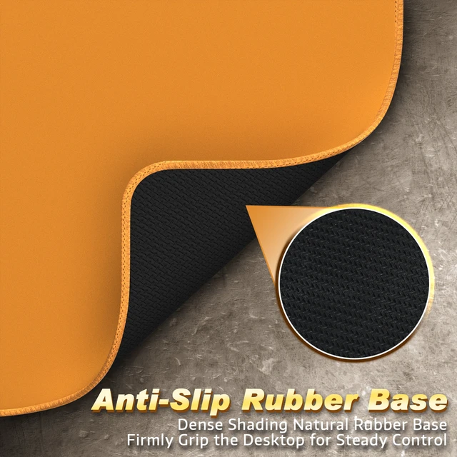 Alt view image 6 of 7 - ATTACK SHARK CM02 Gaming Mouse Pad, 17.72 x 15.75 x 0.16 in, High-Density Fiber Surface, Low Friction, 4mm Non-Slip Natural Rubber Base, Micro-Knit Stitched Edges Orange