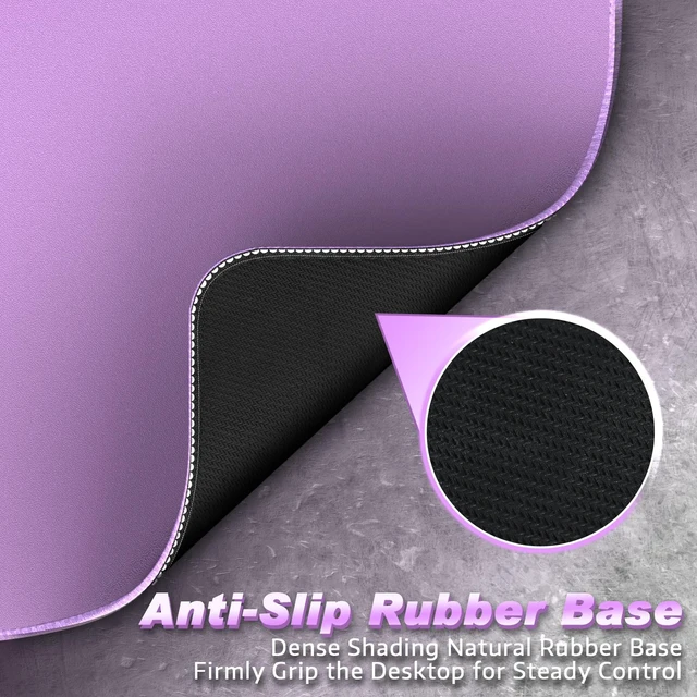 Alt view image 6 of 7 - ATTACK SHARK CM02 Gaming Mouse Pad, 17.72 x 15.75 x 0.16 in, High-Density Fiber Surface, Low Friction, 4mm Non-Slip Natural Rubber Base, Micro-Knit Stitched Edges Purple