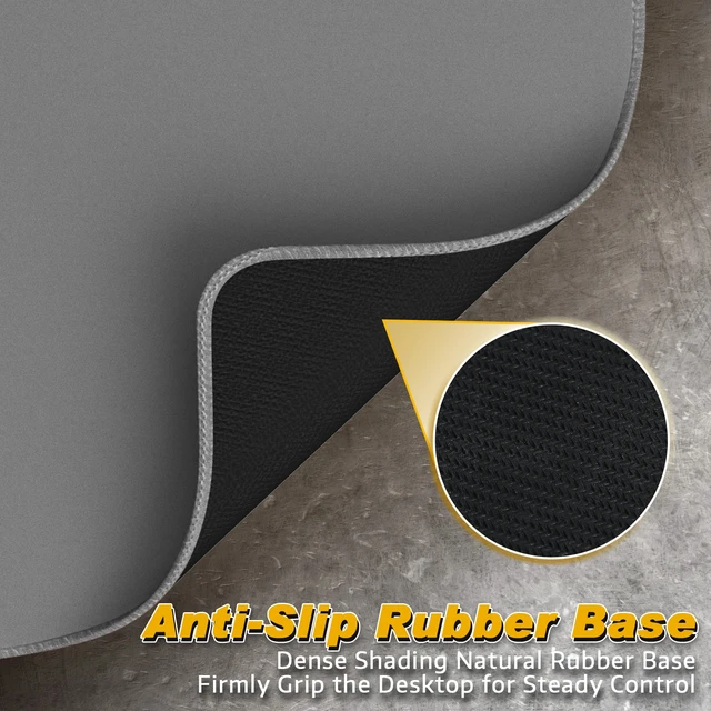Alt view image 6 of 7 - ATTACK SHARK CM02 Gaming Mouse Pad, 17.72 x 15.75 x 0.16 in, High-Density Fiber Surface, Low Friction, 4mm Non-Slip Natural Rubber Base, Micro-Knit Stitched Edges Grey