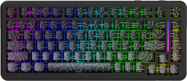 Main image of ATTACK SHARK X82 PRO HE Gaming Keyboard, 75% 83-Key Magnetic Hall Effect Keyboard, 8000Hz, 0.1ms Latency, 0.01mm Rapid Trigger, Tri-Mode 2.4GHz/Bluetooth/USB-C, 5000mAh, RGB