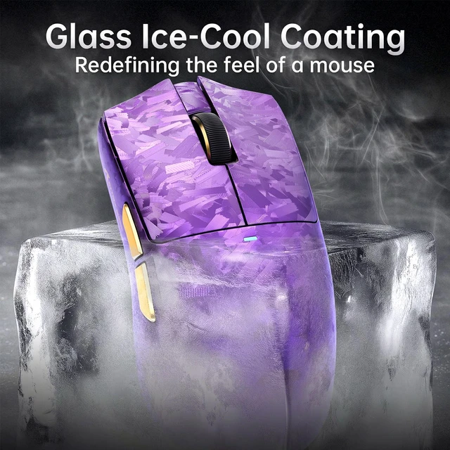 Alt view image 7 of 7 - ATTACK SHARK X11 Ultra Wireless Gaming Mouse, PAW3950MAX 42K DPI, Dual 8K Polling Rate, 63g Carbon Fiber, Nordic 54L15, Tri-Mode 2.4G/Bluetooth/Wired, 500mAh Purple