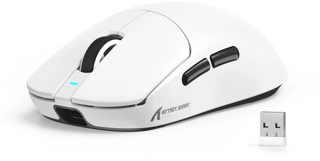 Main image of ATTACK SHARK X8SE Wireless Gaming Mouse, 55g Lightweight, PAW3311 25K DPI Sensor, 1000Hz Polling Rate, Tri-Mode Bluetooth/2.4G/Wired, 500mAh Battery, 80M Clicks White