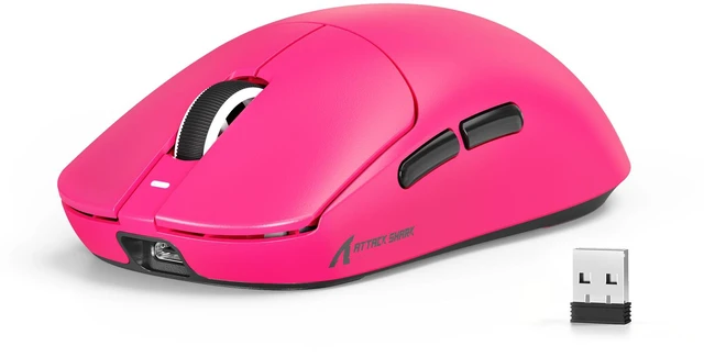 Main image of ATTACK SHARK X8SE Wireless Gaming Mouse, 55g Lightweight, PAW3311 25K DPI Sensor, 1000Hz Polling Rate, Tri-Mode Bluetooth/2.4G/Wired, 500mAh Battery, 80M Clicks Berry Red
