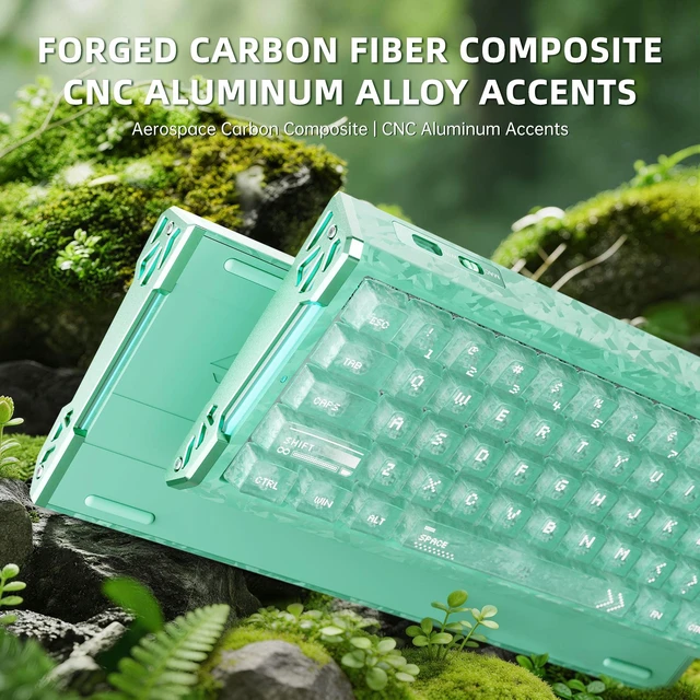 Alt view image 3 of 7 - ATTACK SHARK R68HE 60% Wired RT 8K Mechanical RGB TKL Gaming Keyboard-Black Green