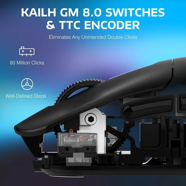 Alt view image 6 of 7 - ATTACK SHARK X3PRO 59g Ultra Lightweight Gaming Mouse, PAW3395 PRO 26K DPI, Dual 8K, Tri-Mode Wireless, 100M Optical Switches