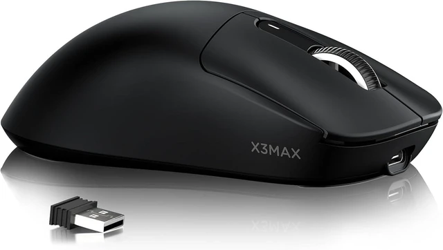 Main image of ATTACK SHARK X3 MAX Wireless Gaming Mouse, 49g Ultra Lightweight, PAW3950 42K DPI, Bluetooth 5.2, 2.4GHz, 200H Battery, 100M Clicks Black