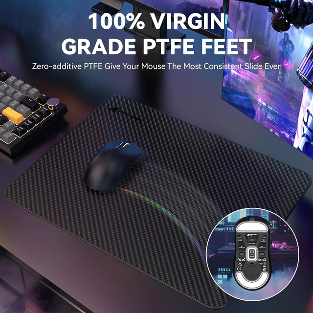 Alt view image 6 of 7 - ATTACK SHARK X3 MAX Wireless Gaming Mouse, 49g Ultra Lightweight, PAW3950 42K DPI, Bluetooth 5.2, 2.4GHz, 200H Battery, 100M Clicks Black
