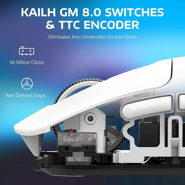 Alt view image 6 of 7 - ATTACK SHARK X3PRO 59g Ultra Lightweight Gaming Mouse, PAW3395 PRO 26K DPI, Dual 8K, Tri-Mode Wireless, 100M Optical Switches White