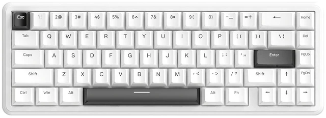 Main image of ATTACK SHARK X65 HE 65% Hall Effect Gaming Keyboard, 8000Hz Polling Rate, Rapid Trigger, 0.1-3.4mm Adjustable Actuation, Magnetic Switch, 67 Keys, RGB, Hot-Swappable, Wired