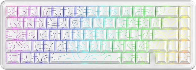 Main image of ATTACK SHARK X65 HE 65% Hall Effect Gaming Keyboard, 8000Hz Polling Rate, Rapid Trigger, 0.1-3.4mm Adjustable Actuation, Magnetic Switch, 67 Keys, RGB, Hot-Swappable, Wired White Contour