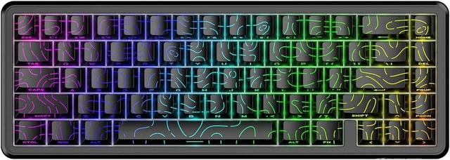 Main image of ATTACK SHARK X65 HE 65% Hall Effect Gaming Keyboard, 8000Hz Polling Rate, Rapid Trigger, 0.1-3.4mm Adjustable Actuation, Magnetic Switch, 67 Keys, RGB, Hot-Swappable, Wired Black Contour