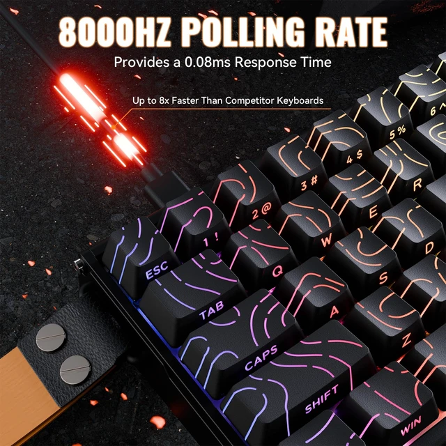 Alt view image 4 of 7 - ATTACK SHARK X68MAX HE 68-Key Magnetic Gaming Keyboard, CNC Aluminum, 8000Hz Polling, 0.08ms Latency, 0.005mm Precision, Rapid Trigger, RGB, PBT Keycaps