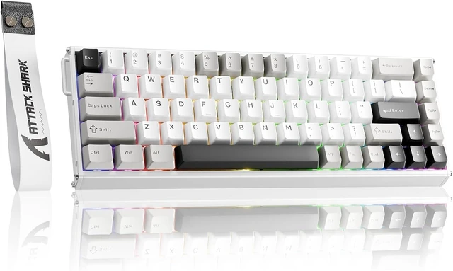 Main image of ATTACK SHARK X68MAX HE 68-Key Magnetic Gaming Keyboard, CNC Aluminum, 8000Hz Polling, 0.08ms Latency, 0.005mm Precision, Rapid Trigger, RGB, PBT Keycaps Star White