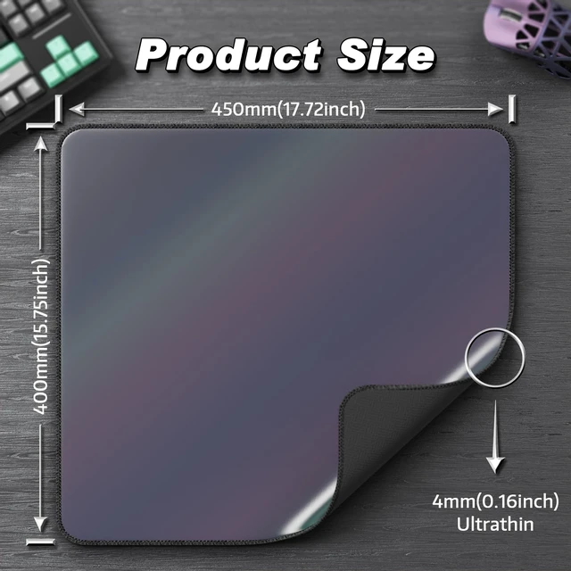 Alt view image 7 of 7 - ATTACK SHARK CM03 Iridescent Gaming Mouse Pad, High-Density Fiber Surface, 4mm Thick Rubber Base, Water & Stain Resistant, Non-Slip, Stitched Edges, PC Gaming Desk Mat