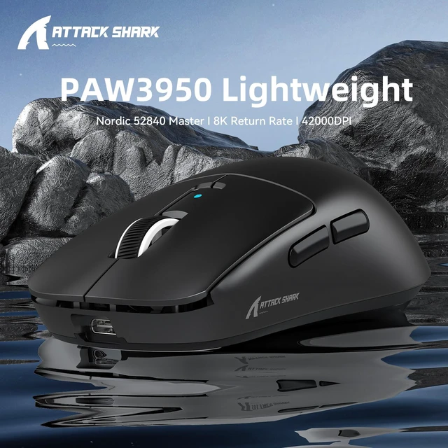 Alt view image 2 of 7 - TTACK SHARK R6 Ultra Lightweight Wireless Gaming Mouse, 38g, Tri-Mode 2.4G/Bluetooth/Wired, PAW3950 MAX 42K DPI Sensor, 8KHz Polling Rate, Nordic 52840, OMRON Optical Switch, 300mAh Battery, Web Drive