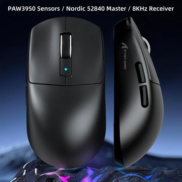 Alt view image 7 of 7 - TTACK SHARK R6 Ultra Lightweight Wireless Gaming Mouse, 38g, Tri-Mode 2.4G/Bluetooth/Wired, PAW3950 MAX 42K DPI Sensor, 8KHz Polling Rate, Nordic 52840, OMRON Optical Switch, 300mAh Battery, Web Drive