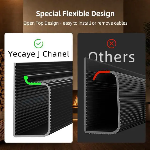 Alt view image 7 of 7 - YECAYE 6 Pack Cable Management, Cord Organizer, Cable Organizer, Adhesive Mount Cord Organizer for Desk, No-Drill Desk Wire Management for Home Office, Baby proofing, Black