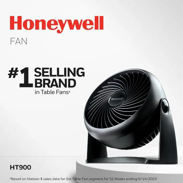Alt view image 2 of 7 - TurboForce Air Circulator, Small Tabletop Fan, Quiet Personal Fan for Home or Office, 3 Speeds, 90 Degree Pivoting Head, Black, HT900 | Quiet Personal Fan for Home or Office