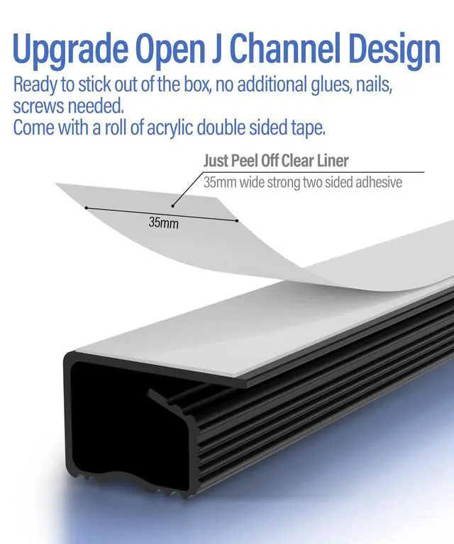 Alt view image 2 of 7 - 6 Pack Under Desk Cable Management Kit, J Channel Cable Raceway with Double Side Tape, Cord Organizer Tray for Desk, Easy Install, No Drilling, Cable Hider for Home & Office, Child & Pet Proof