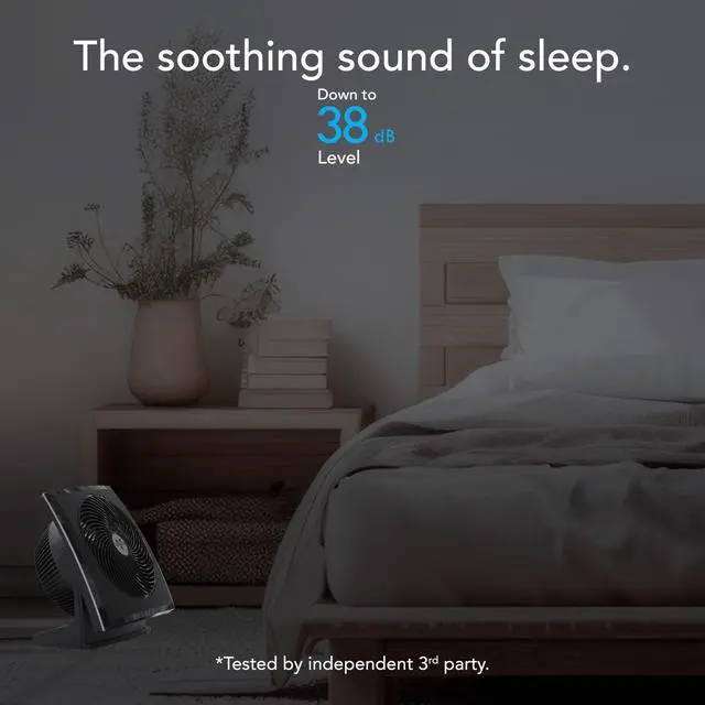 Alt view image 4 of 7 - 673T Whole Room Air Circulator Fan, 3 Speed Settings, 90 Degree Pivoting Head, Deep Pitched Blades, Vortex Action Technology, Black Electric Fan for Bedroom, Office, Home