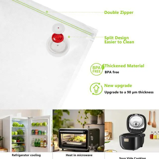 Alt view image 6 of 7 - Compact Vacuum Sealer for Food Storage: Portable Handheld Food Sealer, 80kPa Suction, 1800mAh Battery, 30 Reusable Vacuum Bags, Preserve 5X Freshness with Easy Operation