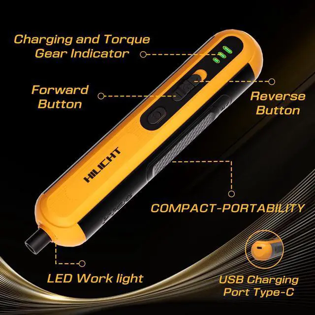 Alt view image 2 of 7 - Precision Electric Screwdriver Set, 4V Cordless Mini Power Screwdriver with Push-to-Start & Button, 26 S2 Steel Bits, USB-C Rechargeable for Electronics, PC Repair & Furniture Assembly