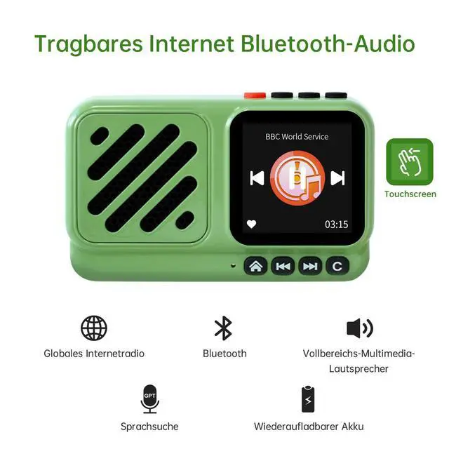 Alt view image 2 of 7 - Voyager Bluetooth Speaker Wireless Internet Radio Global Version with WIFI/4G,World Radio Station,BT5.3, Electronics for Home/Travel/Outdoor mini Portable Speaker